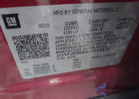 2019 Cadillac Xt4 Premium Luxury from USA, damaged, VIN 1GYFZDR40KF214171